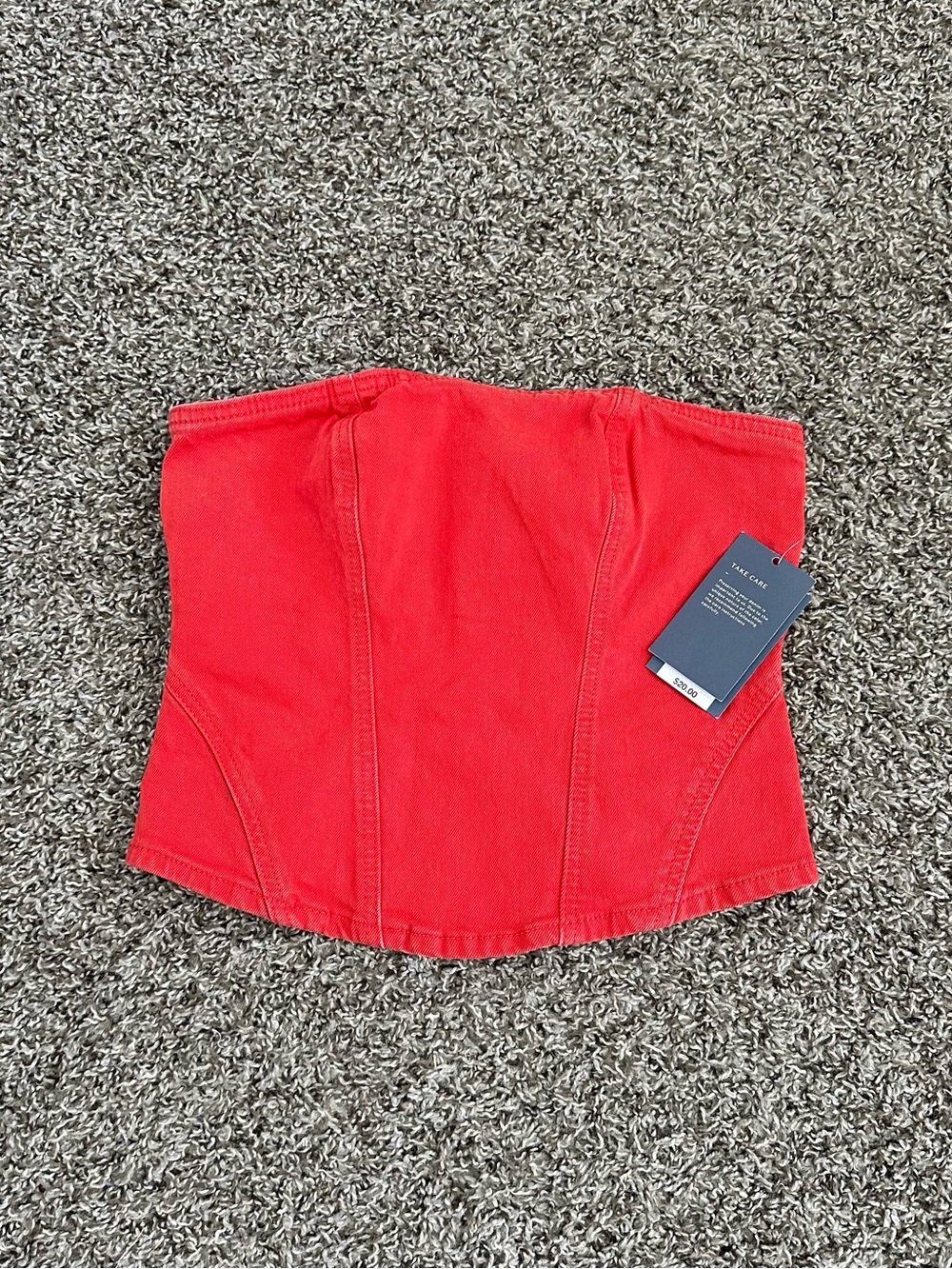 Target Red Strapless Crop Corset Top